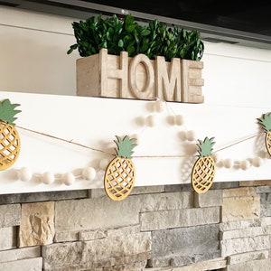 Pineapple garland, pineapple banner, pineapple decor, summer garland, summer banner, summer decor, aloha party decor