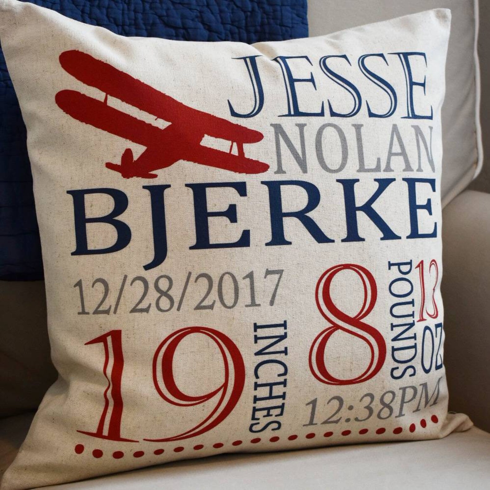 Download Personalized birth pillow cover birth Announcement pillow | Etsy