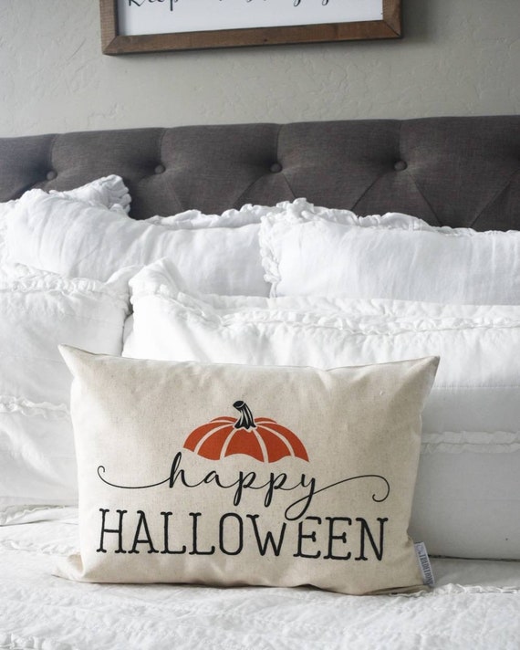 Happy Halloween Fall Pillow Cover, Halloween pillow perfect for fall decor, Front porch pillow, 12x20