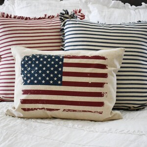 Patriotic pillow cover, Americana pillow cover, Memorial Day, Fourth of July, Summer pillow, USA Pillow, flag pillow, American flag pillow image 2