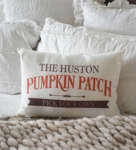 SALE-, CUSTOMIZE, Fall Pillow Cover, Pumpkin Patch, Fall Decor, Front porch pillow, 14x20, customizable, fall pillow