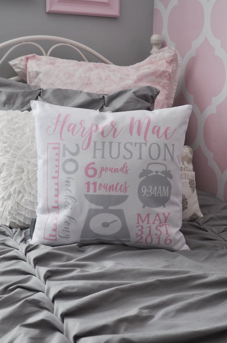 Personalized birth pillow cover birth Announcement pillow Etsy