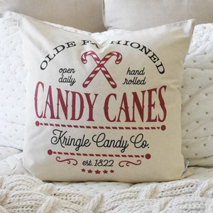 Christmas pillow cover, candy cane pillow,  Christmas pillows, farmhouse Christmas