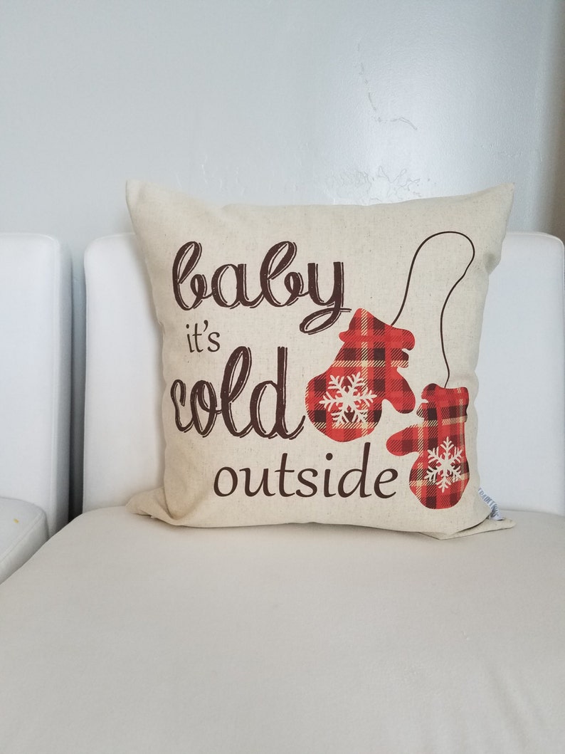 SALE Christmas Pillow Cover Baby Its Cold Outside Christmas Etsy