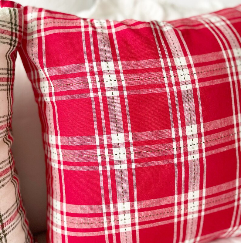 Christmas Pillow Cover Christmas Plaid Pillows Christmas Etsy