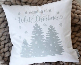 Christmas pillow cover, Christmas Pillows, Christmas decor, Vintage Christmas, farmhouse christmas, gray and white, white Christmas