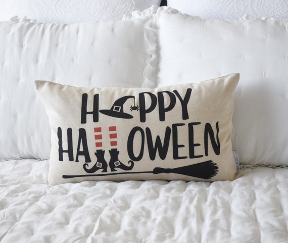 Halloween Pillow Cover, Happy Halloween Pillow Cover, Witch pillow, Fall pillow