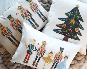 Nutcracker pillow cover, nutcracker decor, Christmas ballet, Christmas pillow cover, Christmas decor, Vintage Christmas,  Christmas pillow