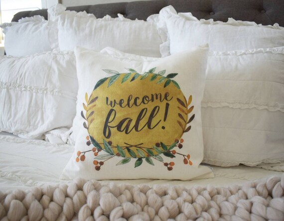 Fall Pillow Cover, welcome fall,  Fall Decor, Fall pillow, pumpkin pillow