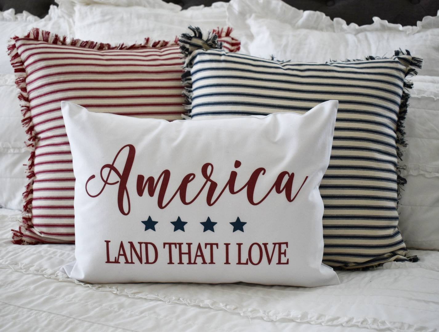 Patriotic Pillow Cover Americana Pillow Cover Memorial Day Fourth of July Summer Pillow USA Pillow 12x20 Etsy