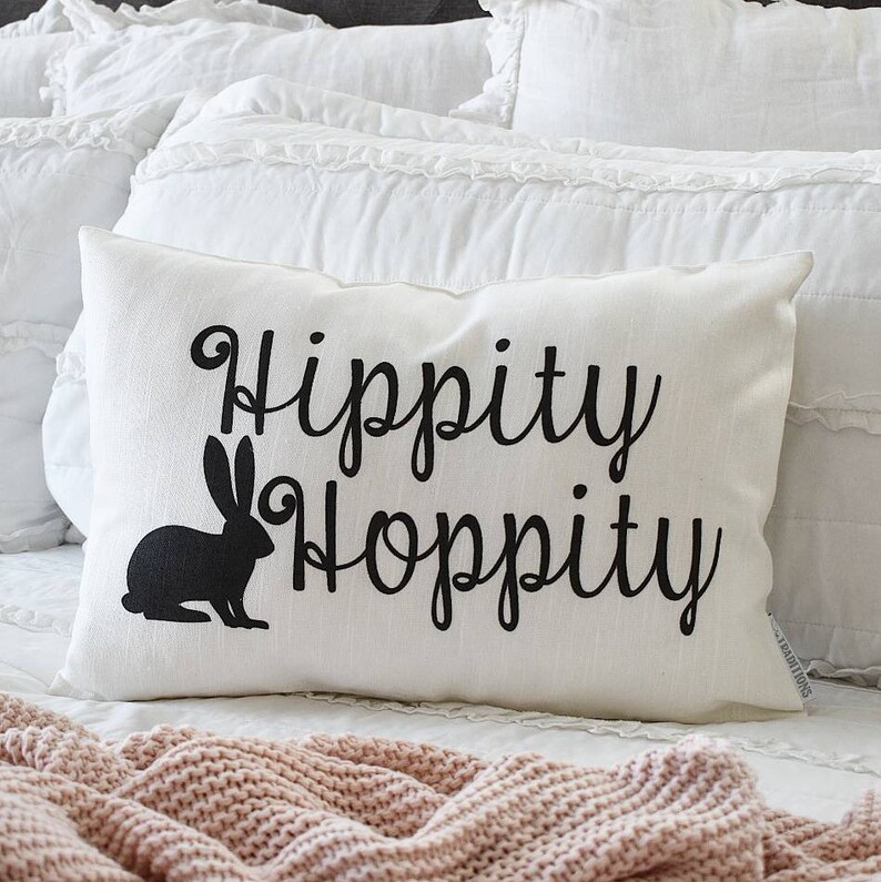 Easter Pillow Cover Spring Pillow Happy Easter Rabbit Etsy