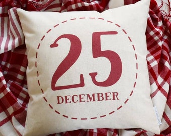 Christmas pillow cover, Merry Christmas Pillow, Christmas decor, Vintage Christmas, December 25, Christmas pillow