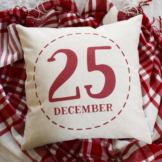 Christmas pillow cover, Merry Christmas Pillow, Christmas decor, Vintage Christmas, December 25, Christmas pillow