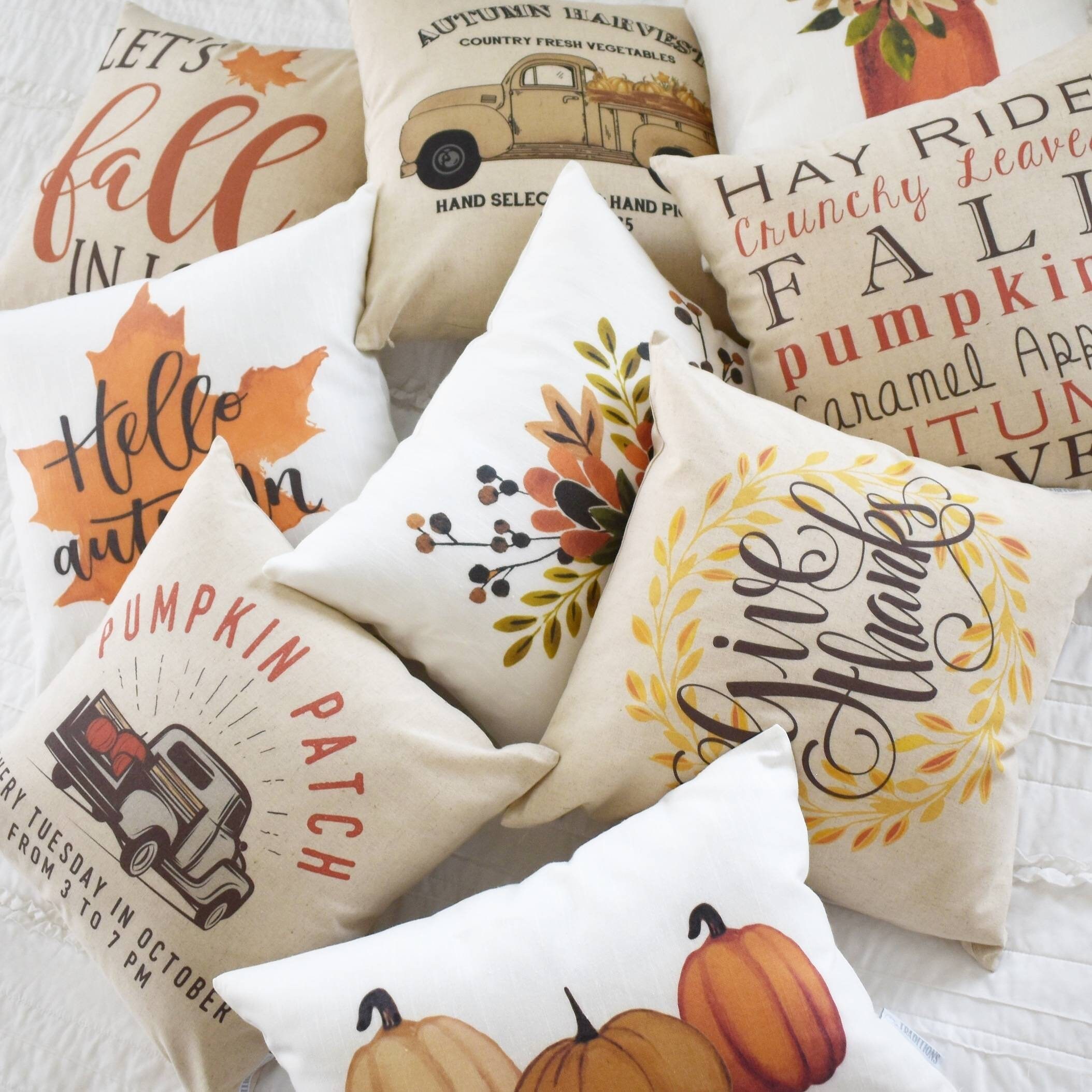 Fall Subway Art Pillow, Fall Decor, Fall Pillow, Autumn Harvest, Halloween  & Thanksgiving Pillow - Stunning Gift Store