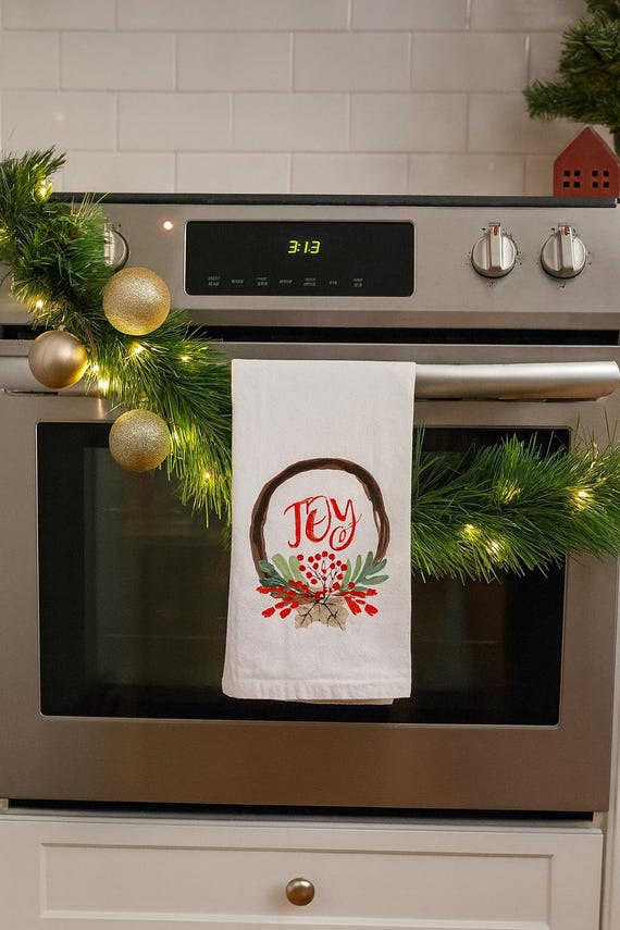 Kitchen towel, dish towel,  tea towel, Christmas kitchen towels, Christmas Decor, Neighbor Christmas Gift,  Decor, joy