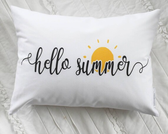 Hello Summer, happy summer, Summer Pillow cover, Summer decor