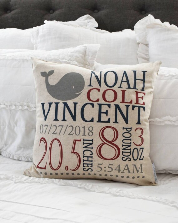 personalized birth pillow