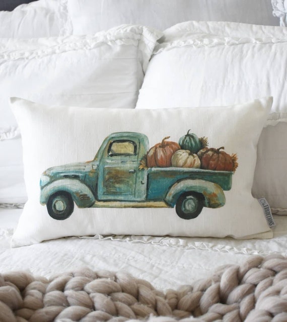 SALE Fall Truck Pillows Truck Pillow Cover Pumpkin Pillow Cover Autumn Pillow Cover Fall Pillow Cover 12x20 Etsy
