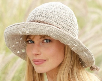 Summer hat Sun hat Beach hat Spring fashion Cotton hat Bucket hat Wide Brim hat Hemp hat Crochet hat Summer party hat Straw hat Women hat