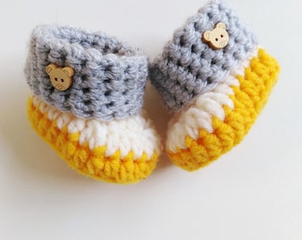 Chaussons bébé Crochet modèle Crochet bottes bébé Chaussures bébé pour nouveau-né ]Téléchargement PDF instantané