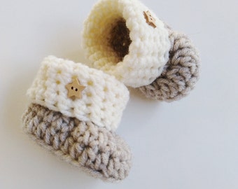 Chaussons bébé Crochet PATTERN pour débutants Chaussures bébé Chaussons bébé Taille 0-3 mois Modèle facile Écrit en termes américains Modèle PDF