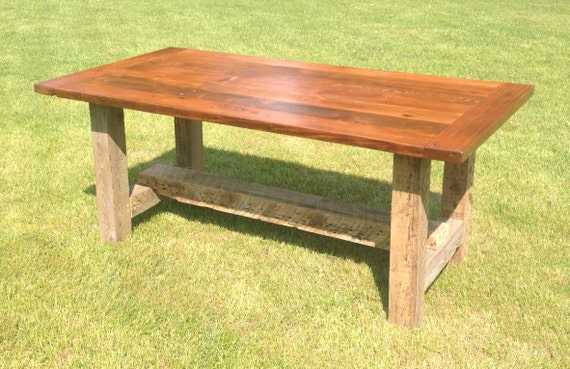 Pine Barnwood Farm Style Dining Room Table Etsy