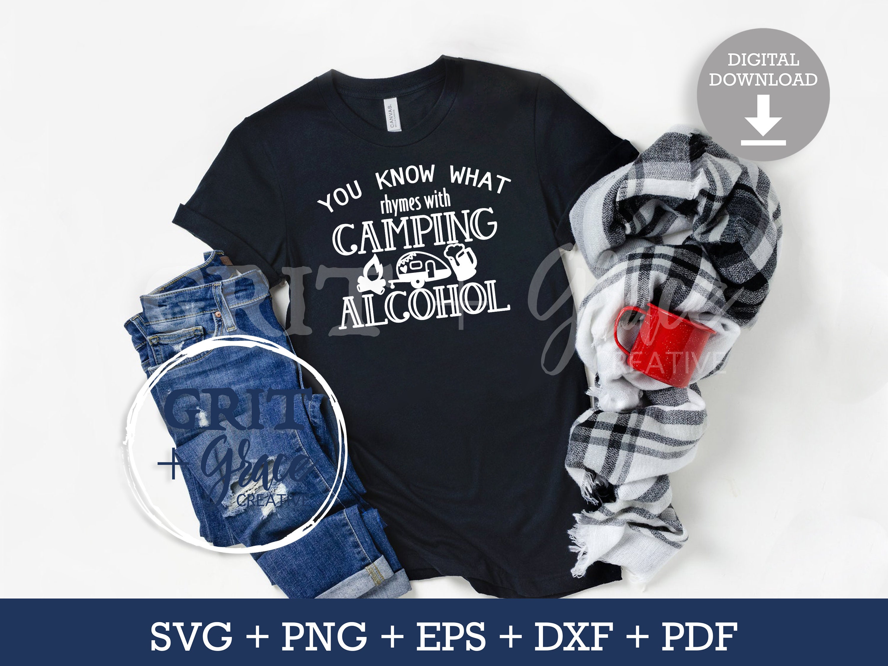 Rhymes With Camping Alcohol Summer Shirt Design Funny - Etsy