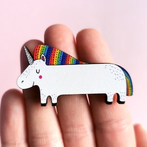 Rainbow Unicorn Brooch - Unicorn Pin - Unicorn Brooch - Unicorn Jewellery