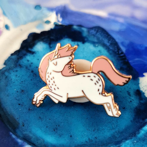 Unicorn Enamel Pin | Unicorn pin |  Unicorn gift | Hard enamel pin | Rose Gold