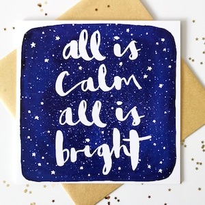 All is Calm - Christmas Card - Christmas cards UK - Modern Christmas Card - Handlettered Christmas Card