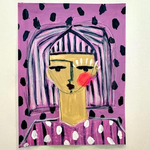 Abstraktes Portrait Modernes Gesicht Kunst Frau Porträt Malerei Figur Kunst Expressive Malerei Moderne Kunst Portrait Original Galerie Wandkunst