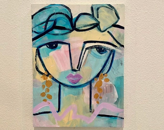 Original Painting, Abstract Portrait Painting, Abstract Face Art