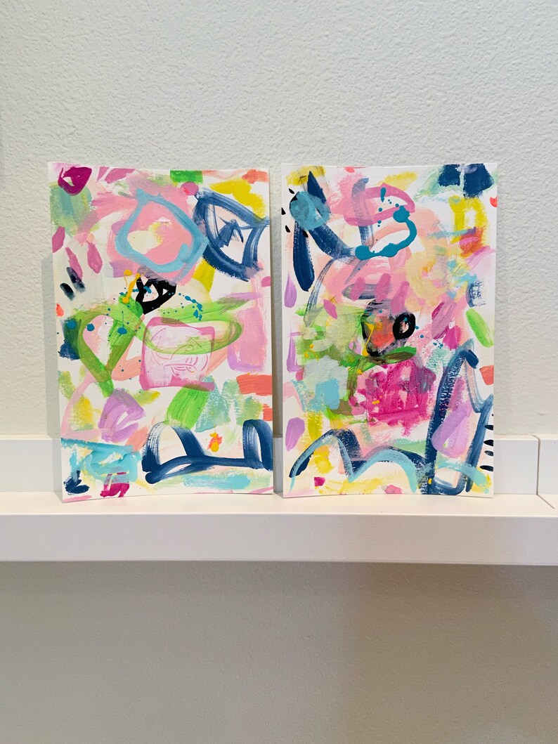 Original Abstract Painting Pair of Paintings Contemporary Etsy