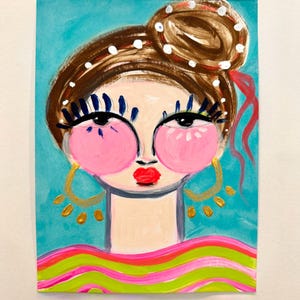 Colorful Abstract Face Painting Modern Abstract Face Art Original Portrait Abstract Painting Woman Portrait One of a Kind Art Original Face
