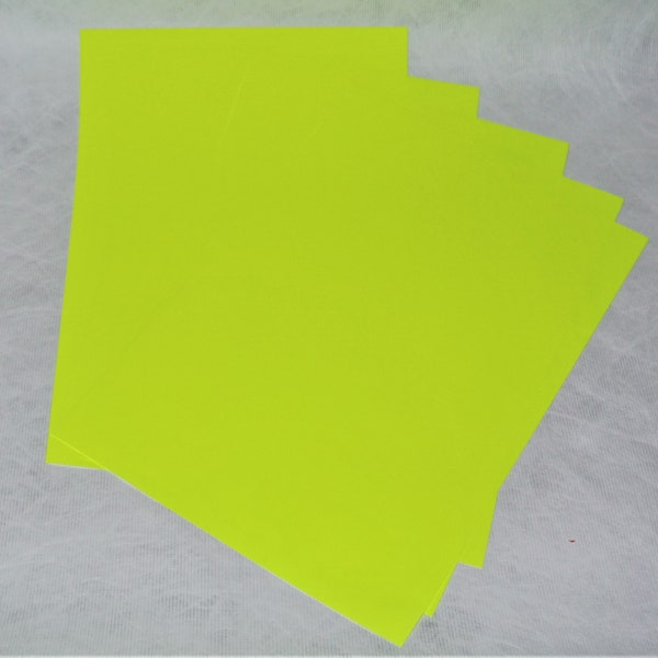10 x Coated Tyvek 100gm Sheets (fluorescent Yellow) Print with household InkJet Printer without run/smudge