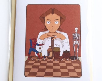 Rik Mayall Card, Bottom card, BBC, Queen's Gambit, TV Crossover, Chess card