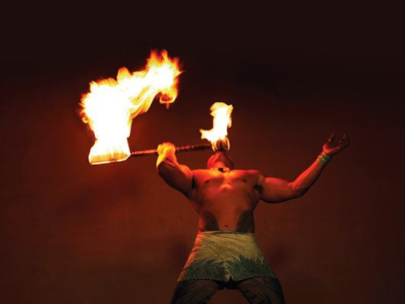 Samoan Fire Knife Hawaii Hawaiian Torch Tiki Fire Dance Siva Etsy