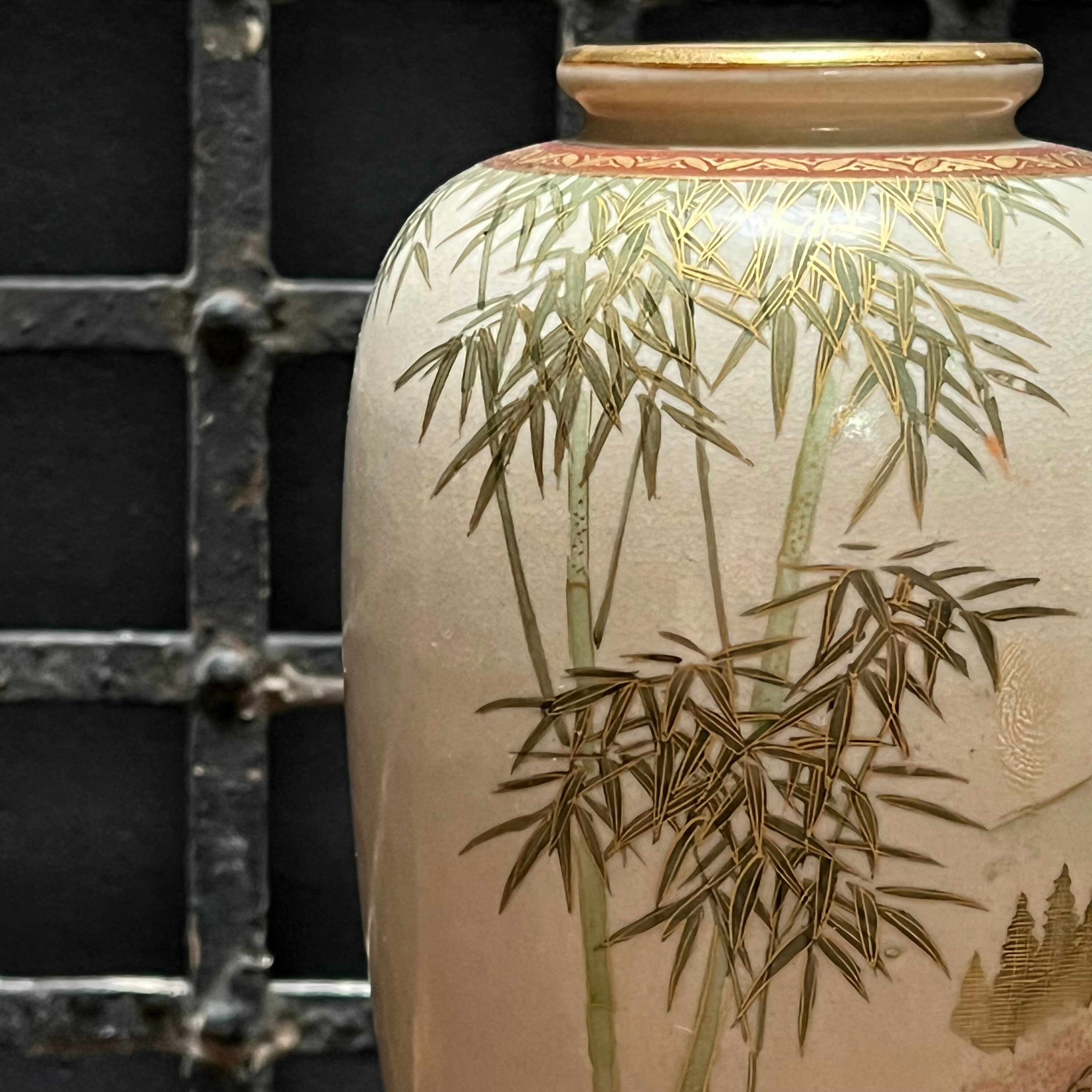 Antique Fine Japanese Satsuma Landscape Vase Etsy