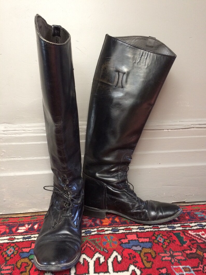 leather lace up riding boots