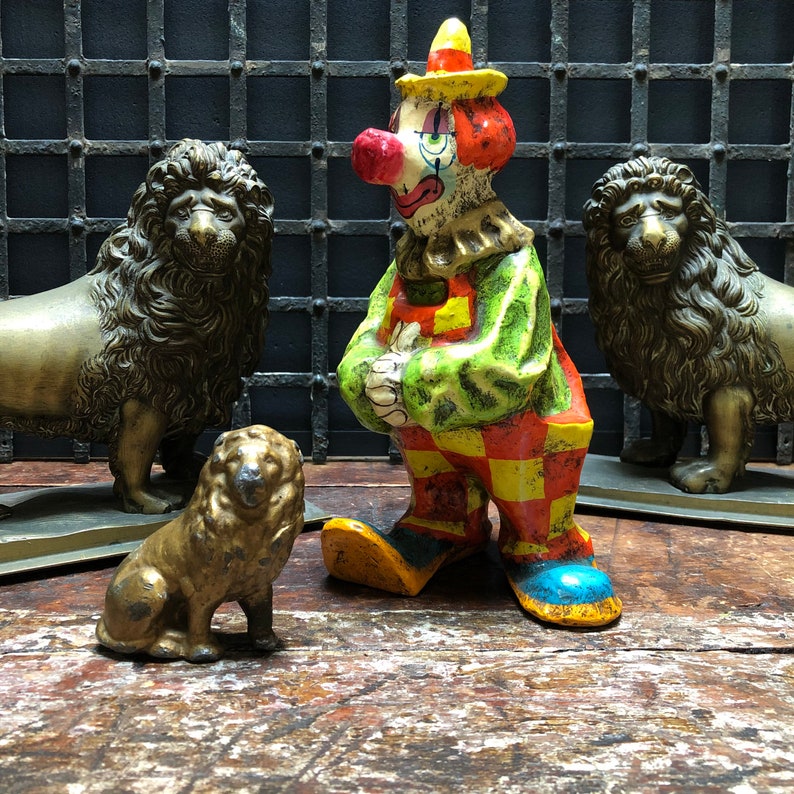 1970s Vintage Mid Century Papier M\u00e2ch\u00e9 Clown Signed Alvarez Mexico