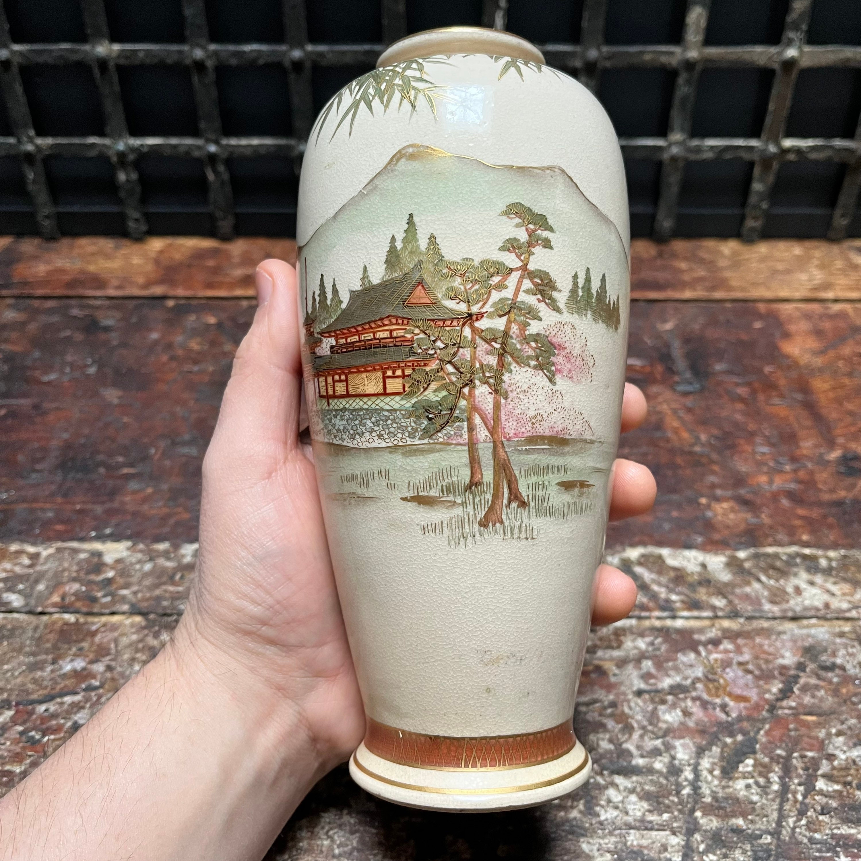 Antique Fine Japanese Satsuma Landscape Vase Etsy