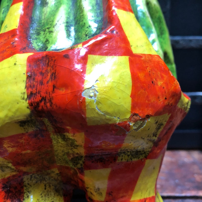 1970s Vintage Mid Century Papier M\u00e2ch\u00e9 Clown Signed Alvarez Mexico