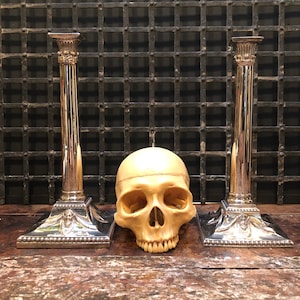 Outstanding Pair Of Georgian Old Sheffield Plate Silver Grotesque Masks Decoration
