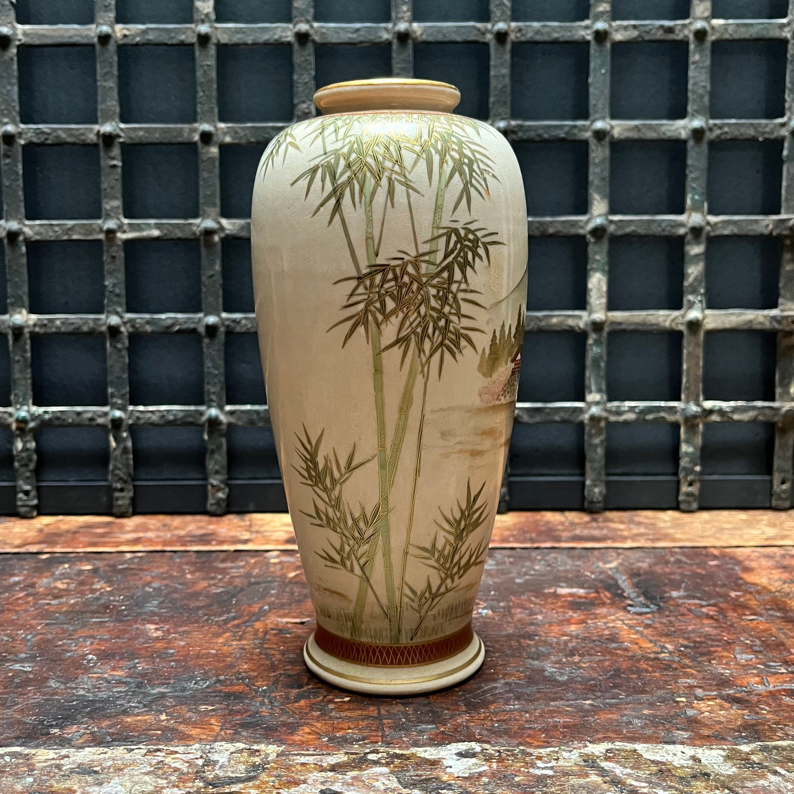 Antique Fine Japanese Satsuma Landscape Vase Etsy