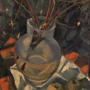 Mid Century Modernist Still Life Oil Painting