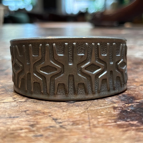 Mid Century Modern Brodrene Mylius Norway Geometric Pewter Cuff Bracelet