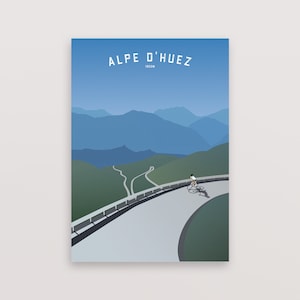 Cycling Print – Alpe d'Huez – Personalisable Gift for Cyclist – Tour de France Poster
