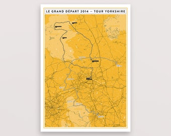 Tour de France Cycling Poster Yorkshire Grand Départ 2014