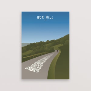 サイクリング ポスター – Box Hill Surrey – サイクリスト向けのカスタマイズ可能なギフト