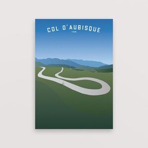 Cycling Print – Col d&#39;Aubisque – Personalisable Gift for Cyclist – Tour de France Poster